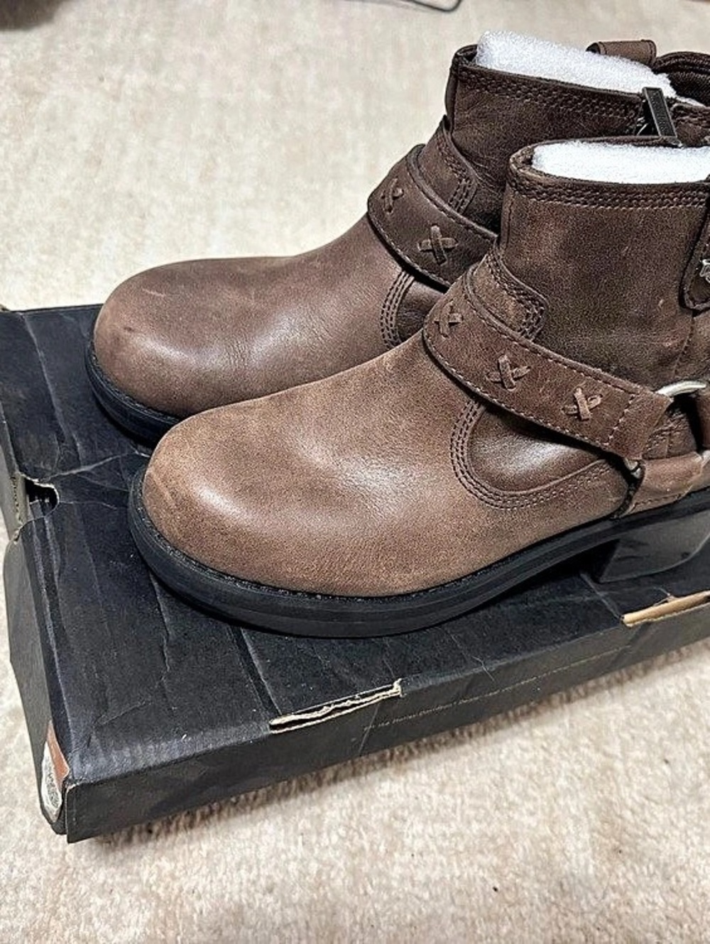 Harley-Davidson Adena Brown & Black Moto Boots US 8